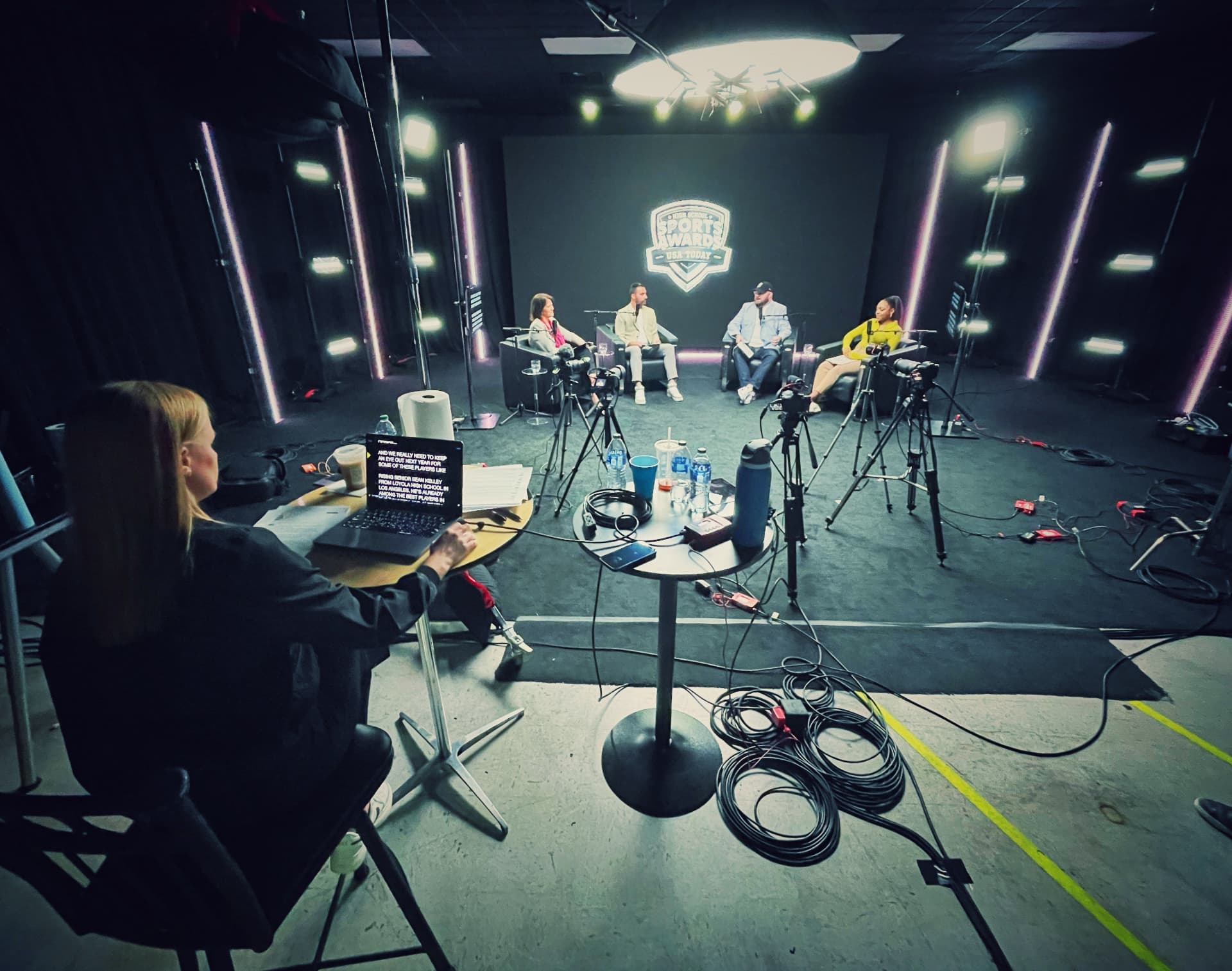 A live production set during filming