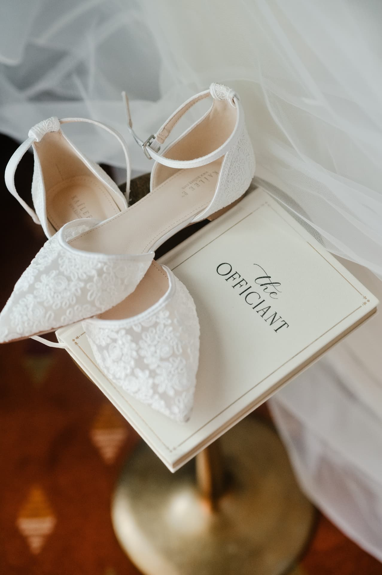 Bridal shoes styled with ceremony details